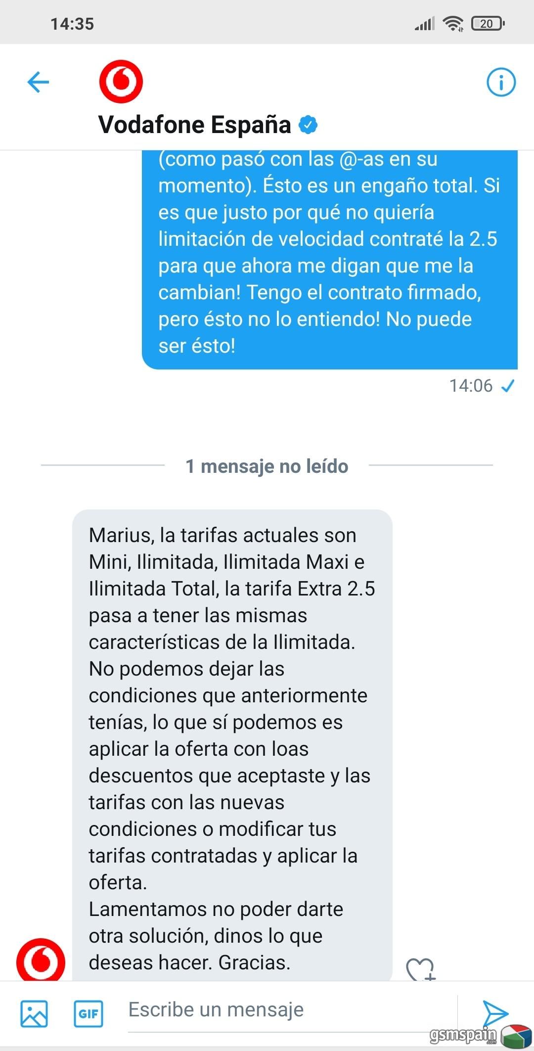 Tarifa nueva Movil Extra 2.5