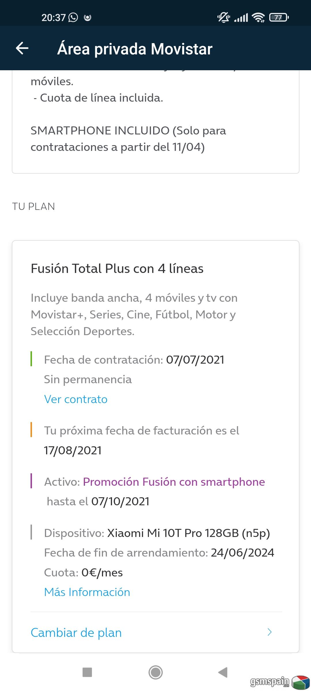 [AYUDA] Movistar hace 50% cuando has aceptado mvil de Fusin?