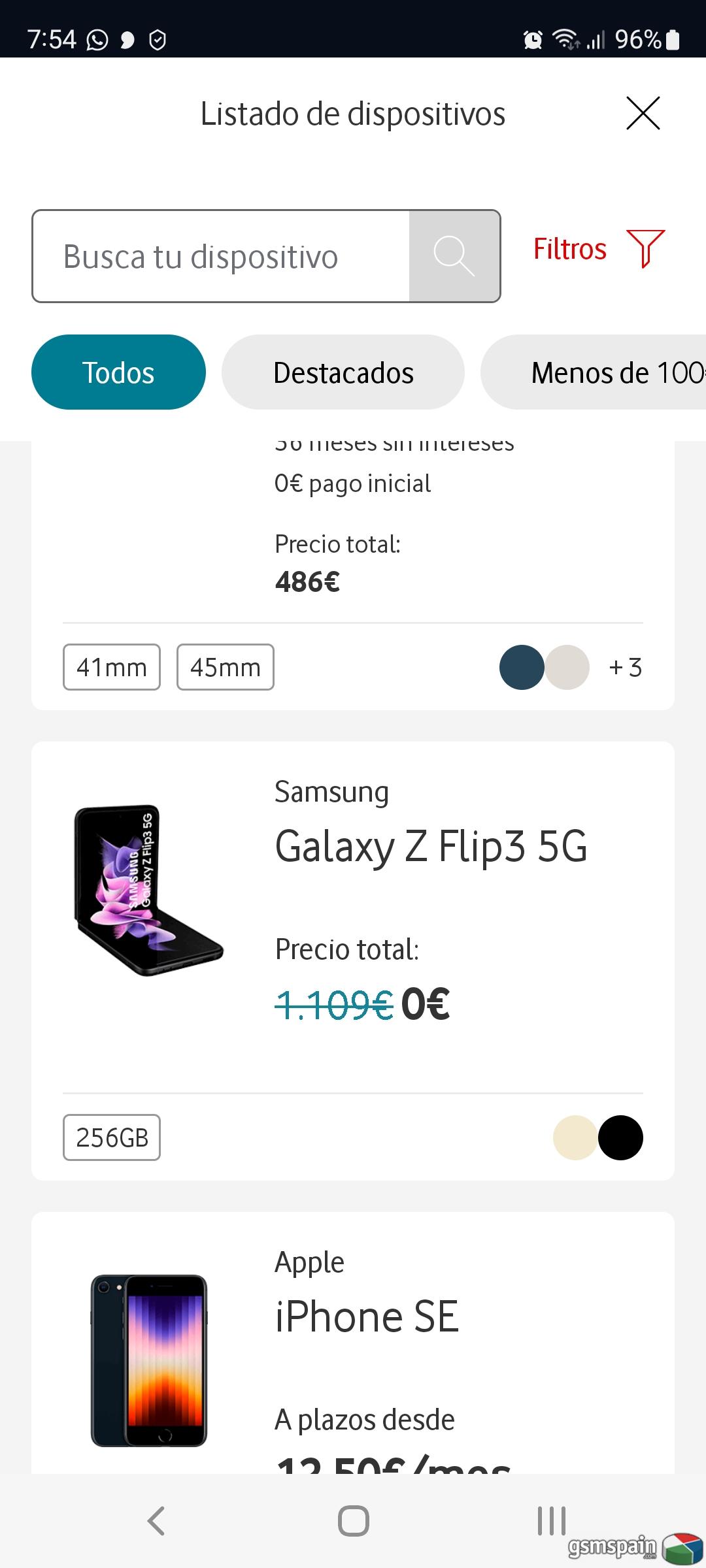 Error en App precio telfonos