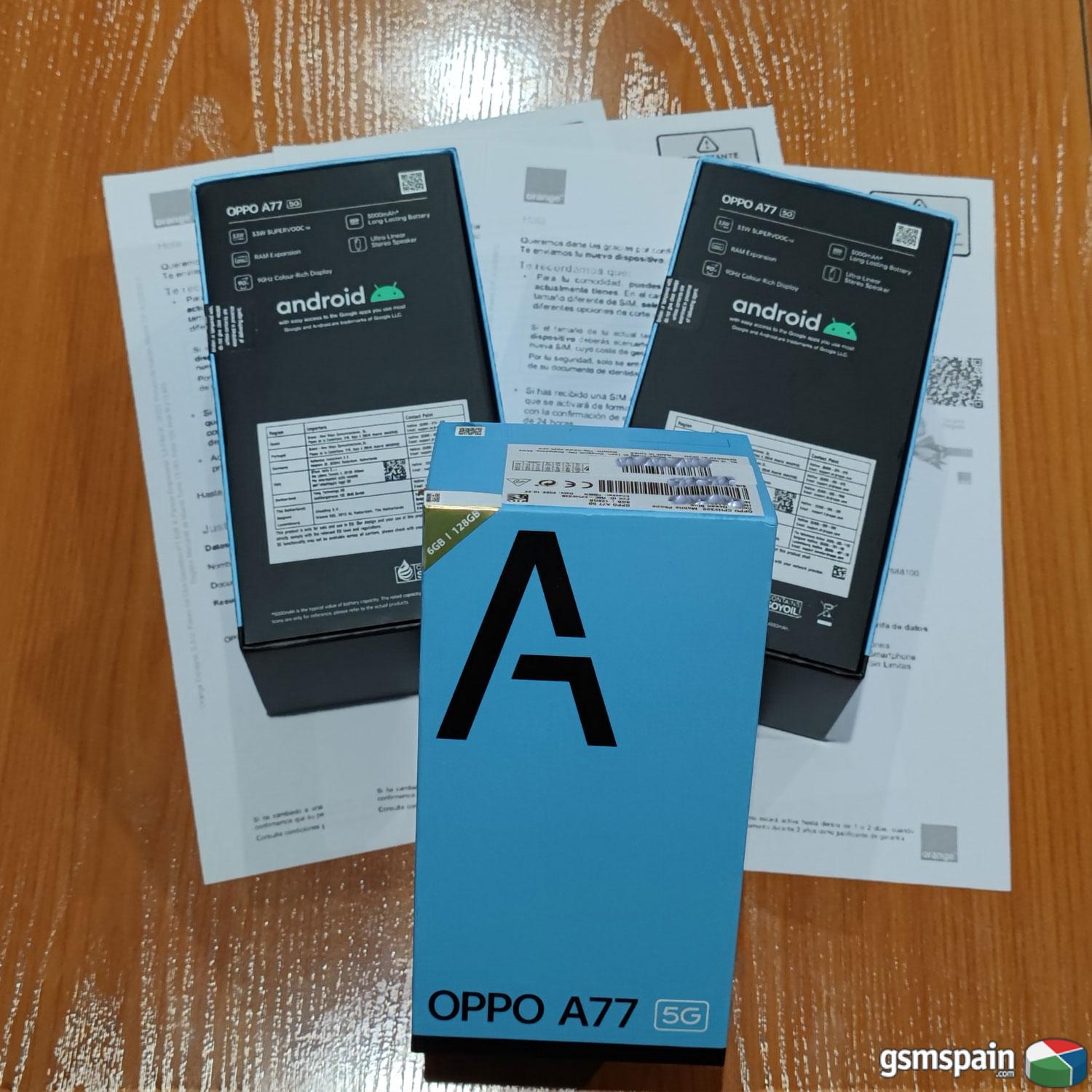 [VENDO] OPPO A77 5G 128GB AZUL Nuevos Precintados 3 UNIDADES