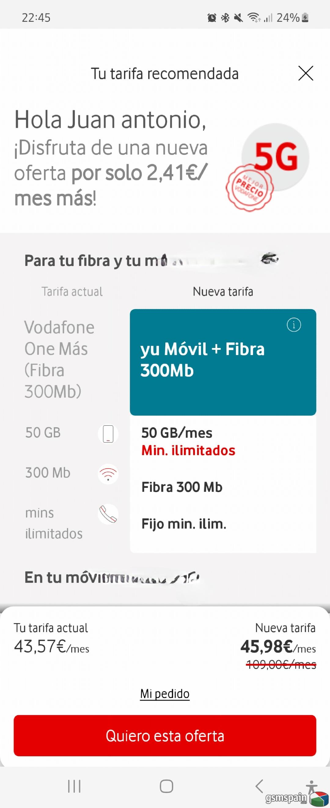 Promocin en Mi Vodafone.