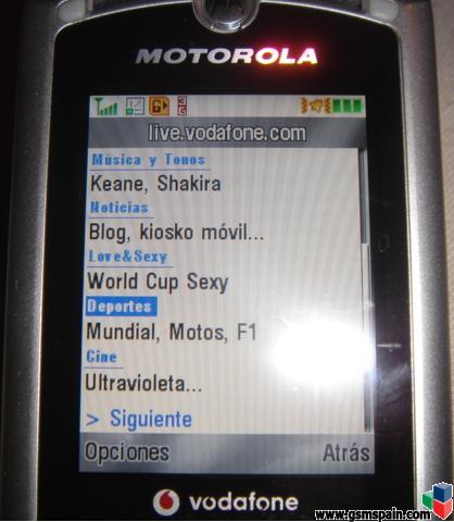 Vodafone Live! en Motorola v3x flasheado
